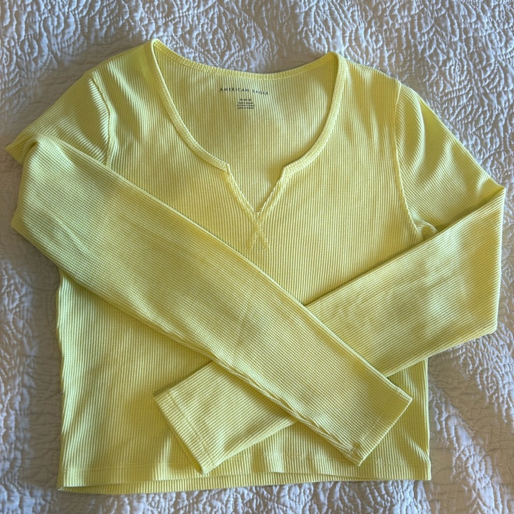 American eagle waffle knit long sleeve top